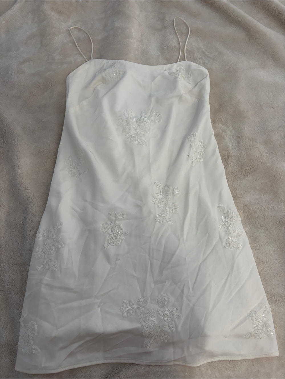 Abercrombie White Spaghetti Strap Floral Slip Dress